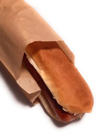 Bolsa de papel kraft antigrasa para presentar baguettes, bocadillos, 9x32 cm